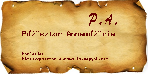 Pásztor Annamária névjegykártya