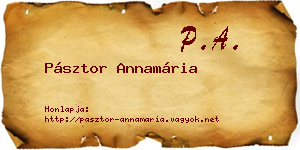 Pásztor Annamária névjegykártya